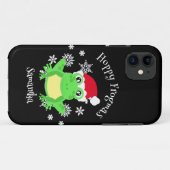 Christmas Frog Santa Hat Novelty Funny Black Case-Mate iPhone Case (Achterkant (horizontaal))