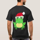 Christmas Frog Santa Hat Novelty Funny Black T-shirt (Achterkant)