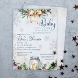 Christmas Frosty Snowly Winter Baby shower Kaart