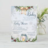 Christmas Frosty Snowly Winter Baby shower Kaart (Staand voorkant)