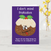 Christmas Fruit Cake Grappig Joke Seizoen Kaart (Gele Bloem)