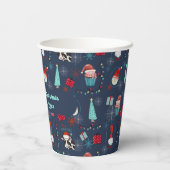 Christmas Fun Custom Name and Date Papieren Bekers (Achterkant)