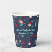 Christmas Fun Custom Name and Date Papieren Bekers (Links)