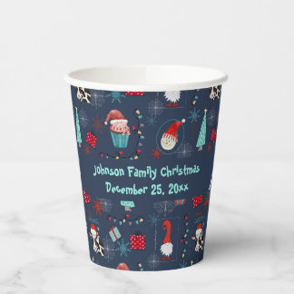 Christmas Fun Custom Name and Date Papieren Bekers