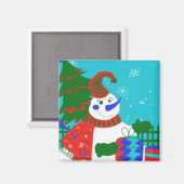 CHRISTMAS FUN MAGNETS - SNOWMAN ARTWORK - GIFTS MAGNEET (Voorkant / Achterkant)