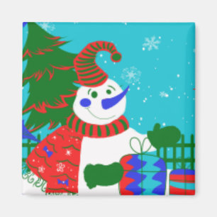 CHRISTMAS FUN MAGNETS - SNOWMAN ARTWORK - GIFTS MAGNEET