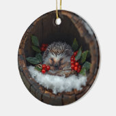 Christmas fun mice /hedgehog Holiday nature Keramisch Ornament (Links)