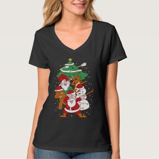 Christmas Fun Santa Deer Elf Ginger T-shirt (Voorkant)