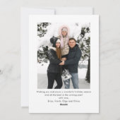 Christmas Funky Whimsical Red Bow Wreath 2 Photo Feestdagenkaart (Achterkant)