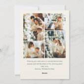 Christmas Funky Whimsical Red Bow Wreath 5 Photo Feestdagenkaart (Achterkant)