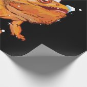 Christmas Funny Bearded Dragon Reindeer  Santa's Cadeaupapier (Hoek)