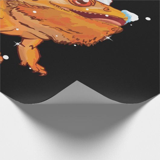 Christmas Funny Bearded Dragon Reindeer  Santa's Cadeaupapier (Hoek)