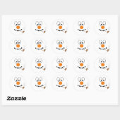 Christmas Funny Cartoon sneeuwpop gezicht Ronde Sticker (Vel)