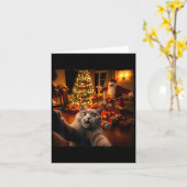 Christmas Funny Cat Selfie With Santa Claus Holida Kaart (Gele Bloem)