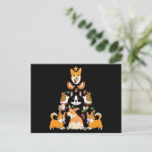Christmas Funny Corgi Xmas Tree Dog Lover Gift Briefkaart (Staand voorkant)