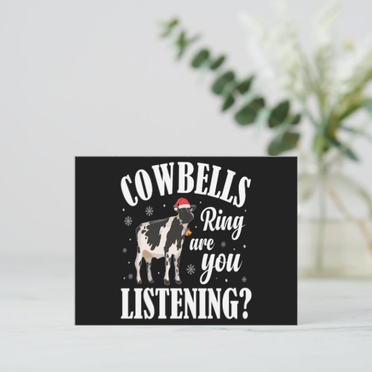 Christmas Funny Cowbells Ring Cow Lover Xmas Gift Briefkaart (Staand voorkant)