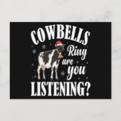 Christmas Funny Cowbells Ring Cow Lover Xmas Gift Briefkaart (Voorkant)