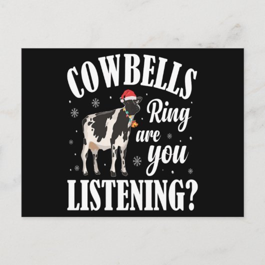 Christmas Funny Cowbells Ring Cow Lover Xmas Gift Briefkaart (Voorkant)