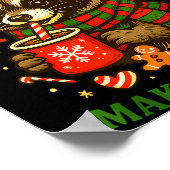 Christmas Funny Cute Feral Raccoon Snacks Make Me Poster (Hoek)