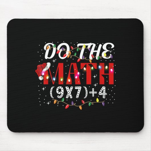 Christmas Funny Do The Math Meme (9x7)+4 Gift Lear Muismat (Voorkant)