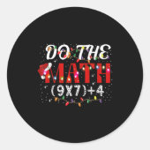 Christmas Funny Do The Math Meme (9x7)+4 Gift Lear Ronde Sticker (Voorkant)