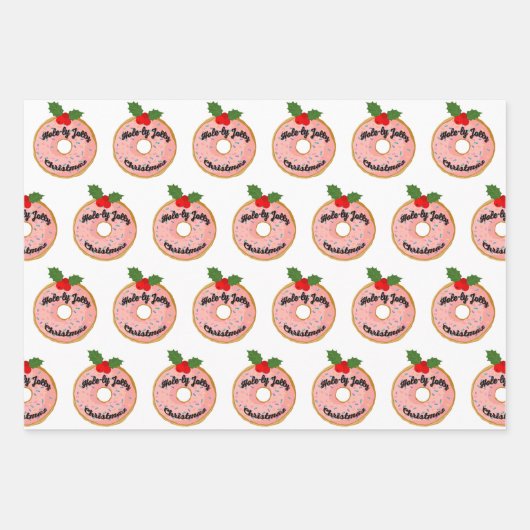 Christmas Funny Donut Wreath Personalize Inpakpapier Vel (Voorkant 3)