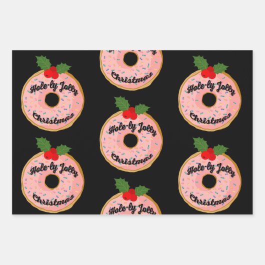 Christmas Funny Donut Wreath Personalize Inpakpapier Vel (Voorkant)