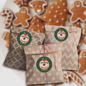 Christmas Funny Donut Wreath Personalize Ronde Sticker