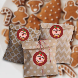 Christmas Funny Donut Wreath Personalize Ronde Sticker