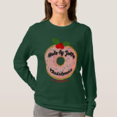 Christmas Funny Donut Wreath Personalize T-shirt (Voorkant)