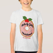 Christmas Funny Donut Wreath Personalize Tri-Blend Shirt (Voorkant)