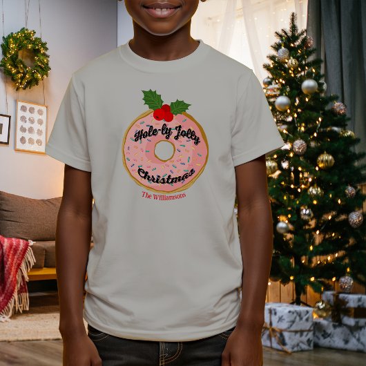 Christmas Funny Donut Wreath Personalize Tri-Blend Shirt