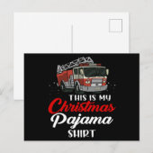 Christmas Funny Firemen Pajama Firefighter Xmas Briefkaart (Voorkant / Achterkant)