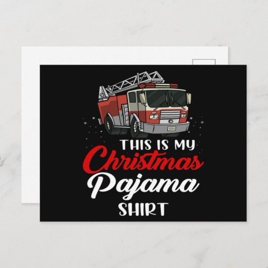 Christmas Funny Firemen Pajama Firefighter Xmas Briefkaart (Voorkant / Achterkant)