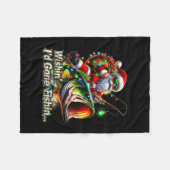 Christmas Funny Fish Santa Fishing Merry Fishmas  Fleece Deken (Voorkant (Horizontaal))