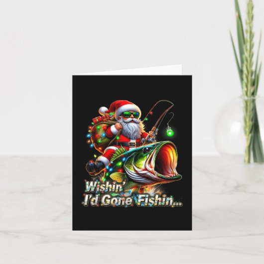 Christmas Funny Fish Santa Fishing Merry Fishmas  Kaart (Voorkant)