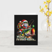 Christmas Funny Fish Santa Fishing Merry Fishmas  Kaart (Gele Bloem)