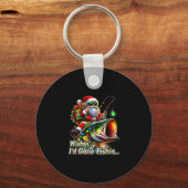 Christmas Funny Fish Santa Fishing Merry Fishmas  Sleutelhanger (Voorkant)