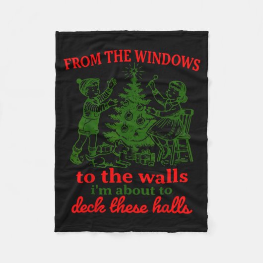 Christmas Funny From The Windows To The Walls Xmas Fleece Deken (Voorkant)