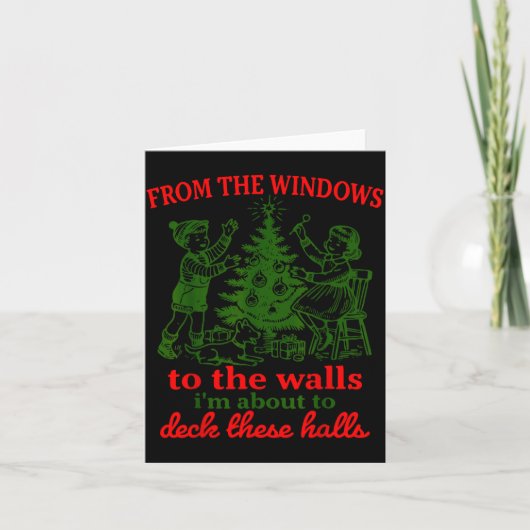 Christmas Funny From The Windows To The Walls Xmas Kaart (Voorkant)