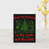 Christmas Funny From The Windows To The Walls Xmas Kaart (Gele Bloem)