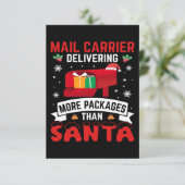 Christmas Funny Holiday Mailman Saying Postman Bedankkaart (Staand voorkant)