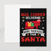 Christmas Funny Holiday Mailman Saying Postman Bedankkaart (Voorkant / Achterkant)