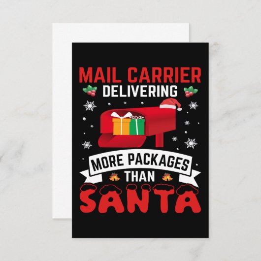 Christmas Funny Holiday Mailman Saying Postman Bedankkaart (Voorkant / Achterkant)