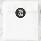 Christmas Funny I Come In Peace Couple Matching Me Ronde Sticker (Tas)