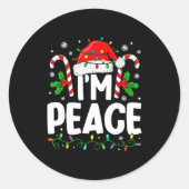 Christmas Funny I Come In Peace Couple Matching Me Ronde Sticker (Voorkant)