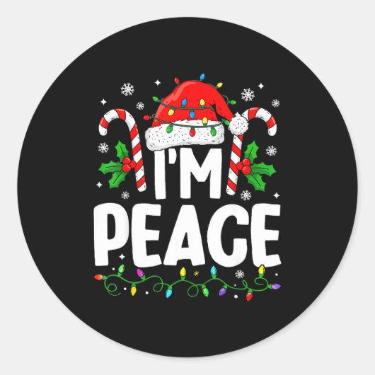 Christmas Funny I Come In Peace Couple Matching Me Ronde Sticker (Voorkant)