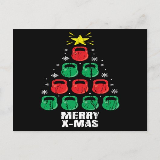 Christmas Funny Kettlebells Tree Holiday Workout Briefkaart (Voorkant)