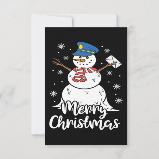 Christmas Funny Postman Mailman Snowman Xmas Gift Bedankkaart (Voorkant)