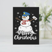 Christmas Funny Postman Mailman Snowman Xmas Gift Bedankkaart (Staand voorkant)